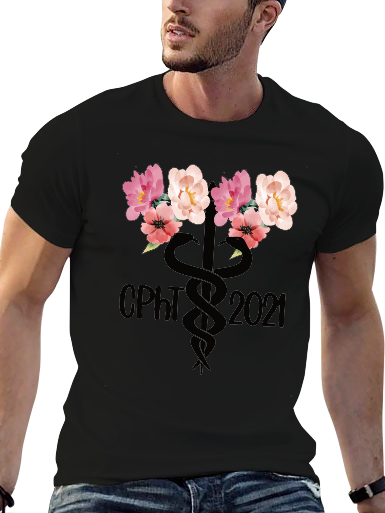 CPHT 2021 Floral Caduceus Graphic T-Shirt