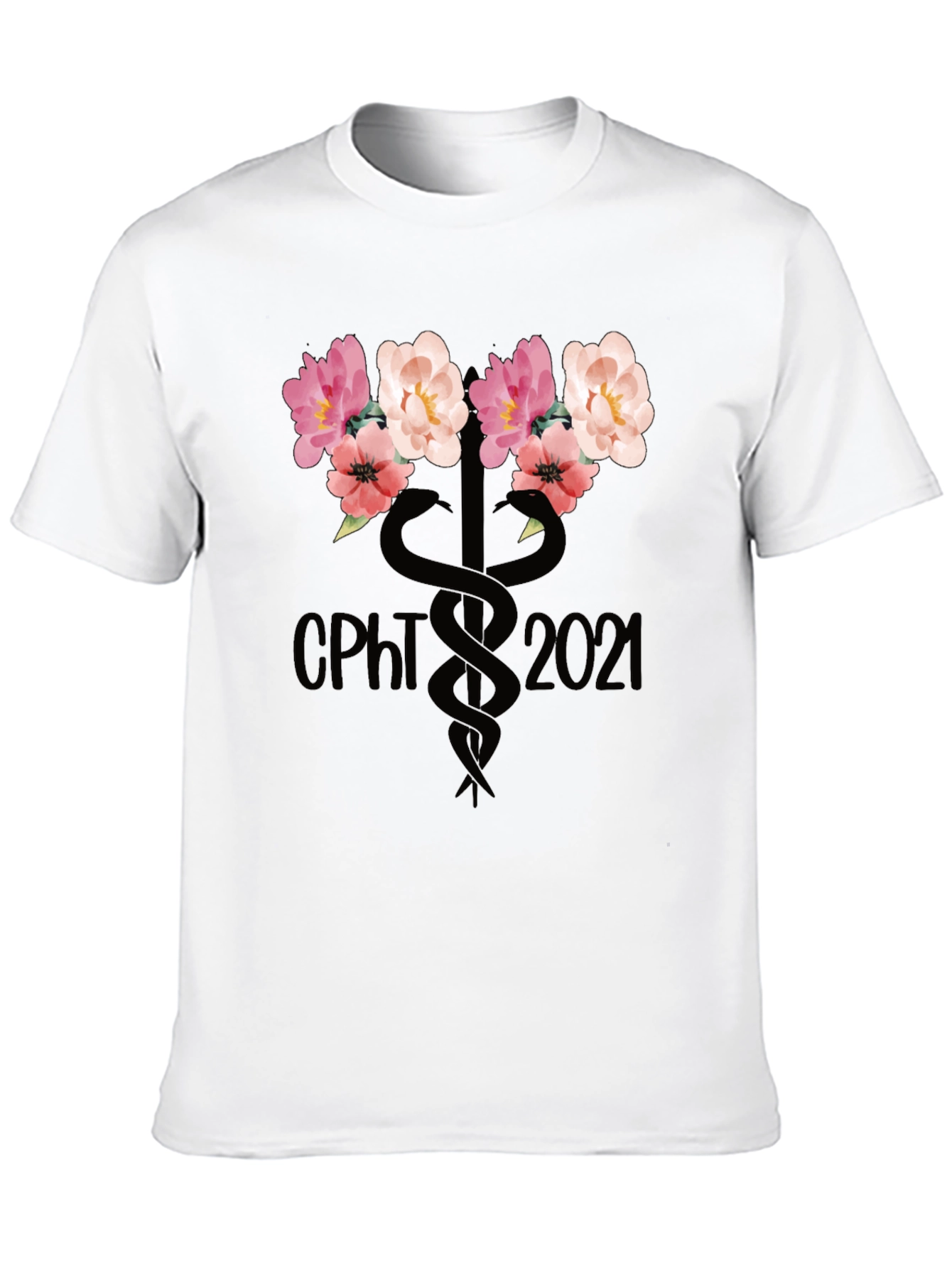 CPHT 2021 Floral Caduceus Graphic T-Shirt