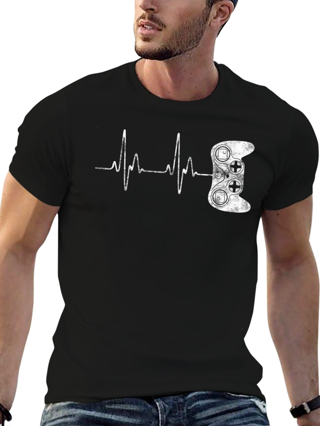 Gamer Heartbeat Black T-Shirt