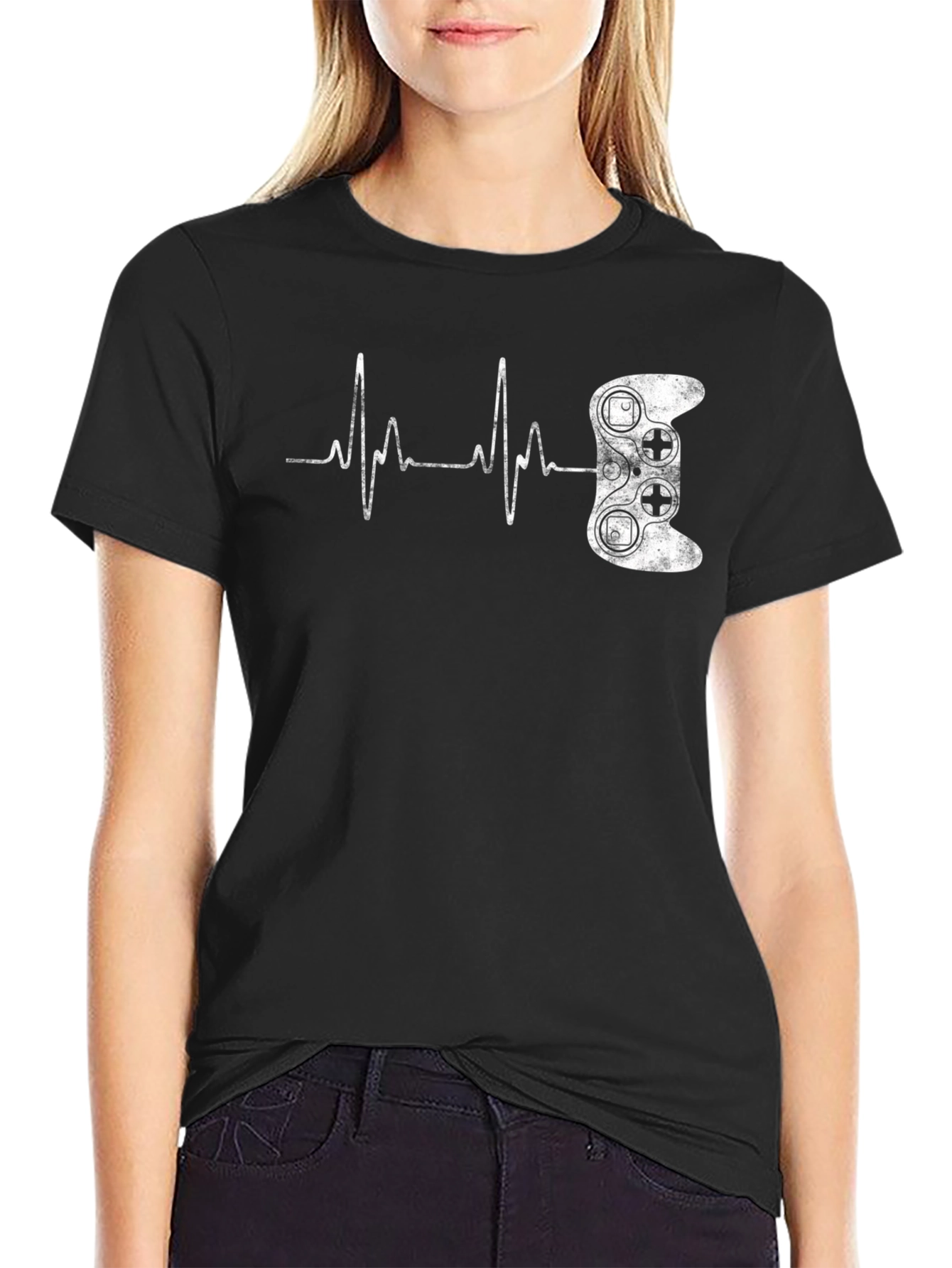 Gamer Heartbeat Black T-Shirt