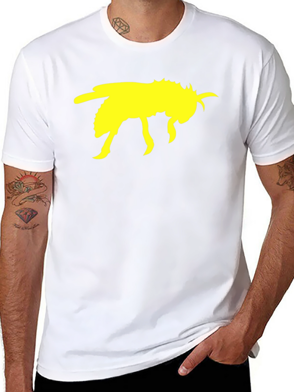 Black T-Shirt with Yellow Bee Graphic
