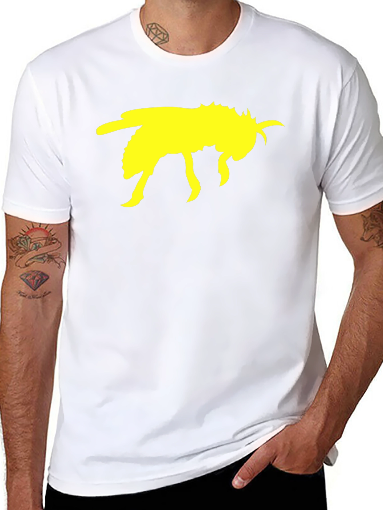 Black T-Shirt with Yellow Bee Graphic