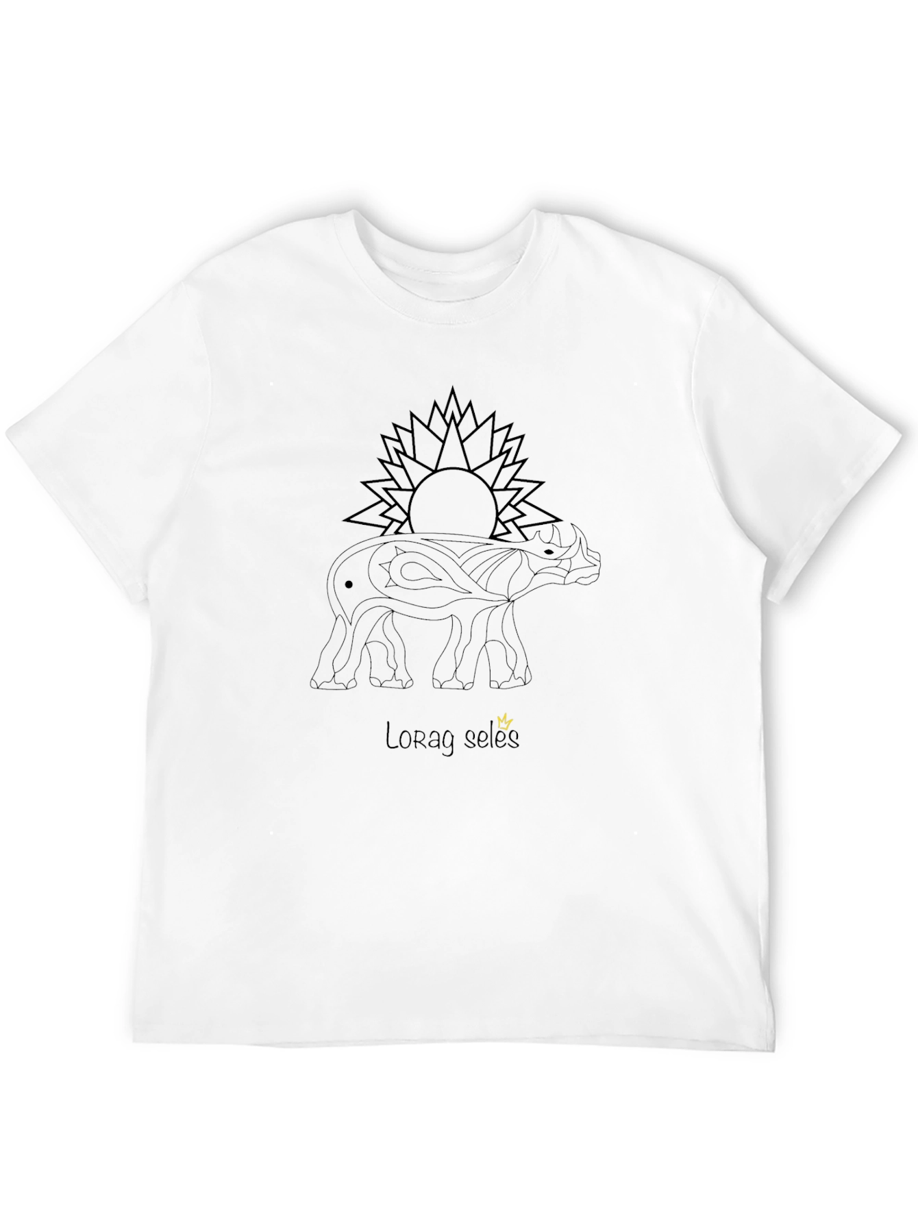 Black Tee: Lorag Seles Rhino Design