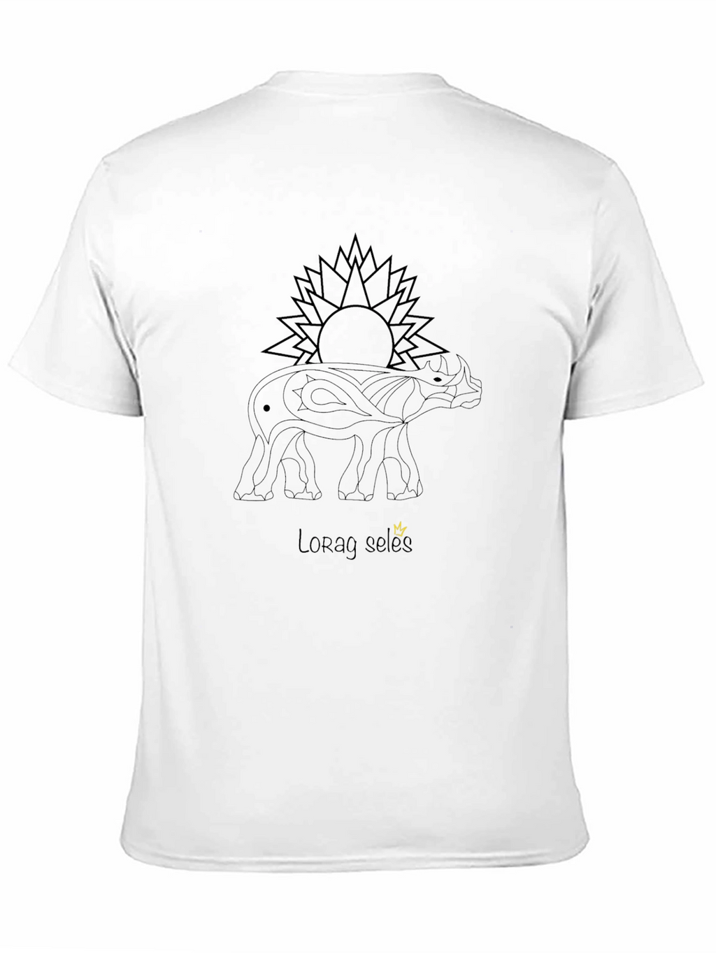 Black Tee: Lorag Seles Rhino Design