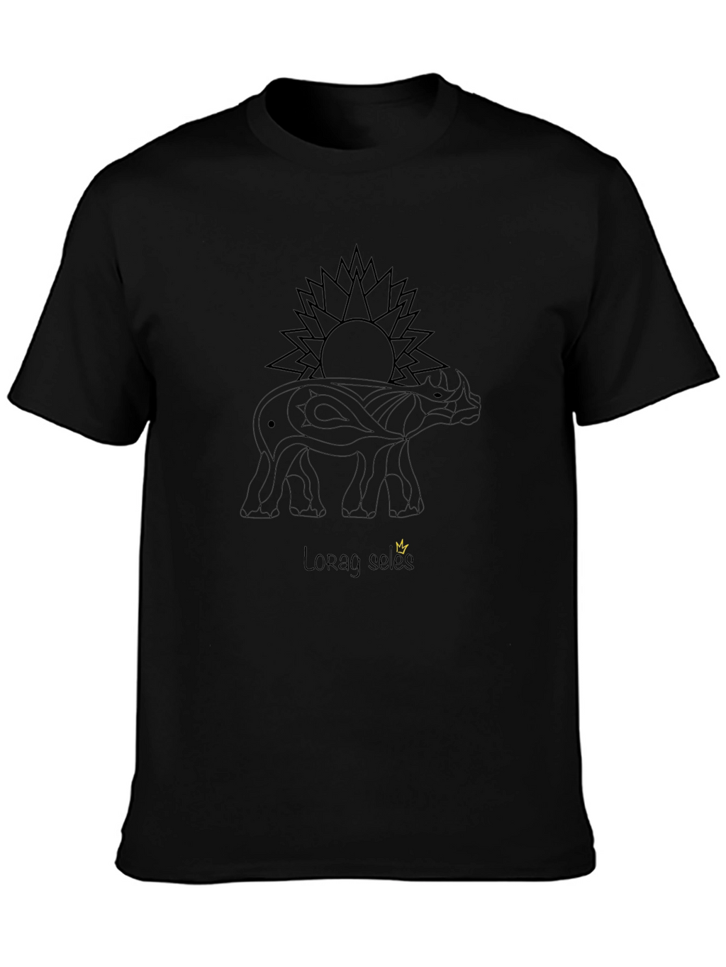 Black Tee: Lorag Seles Rhino Design