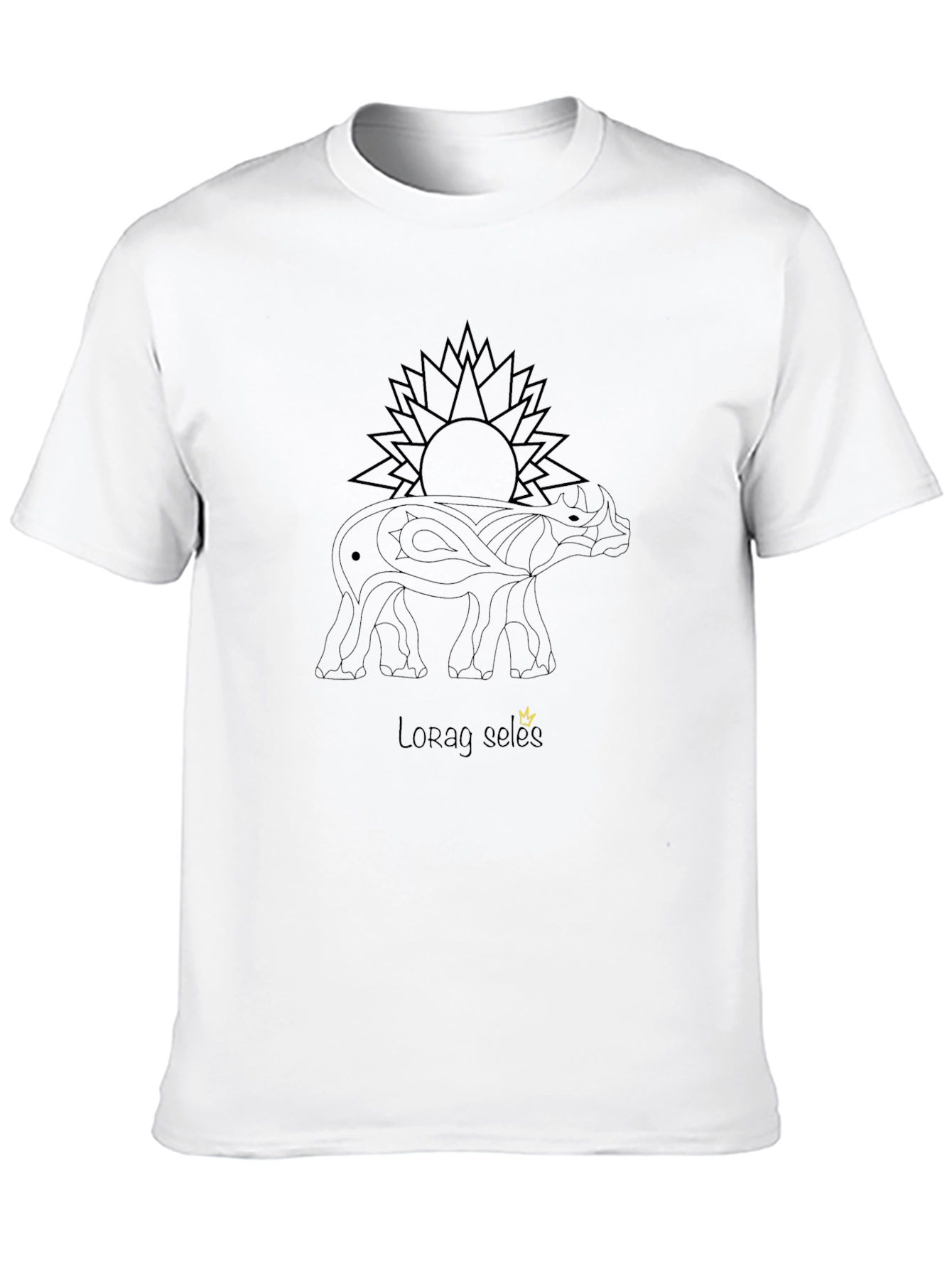 Black Tee: Lorag Seles Rhino Design