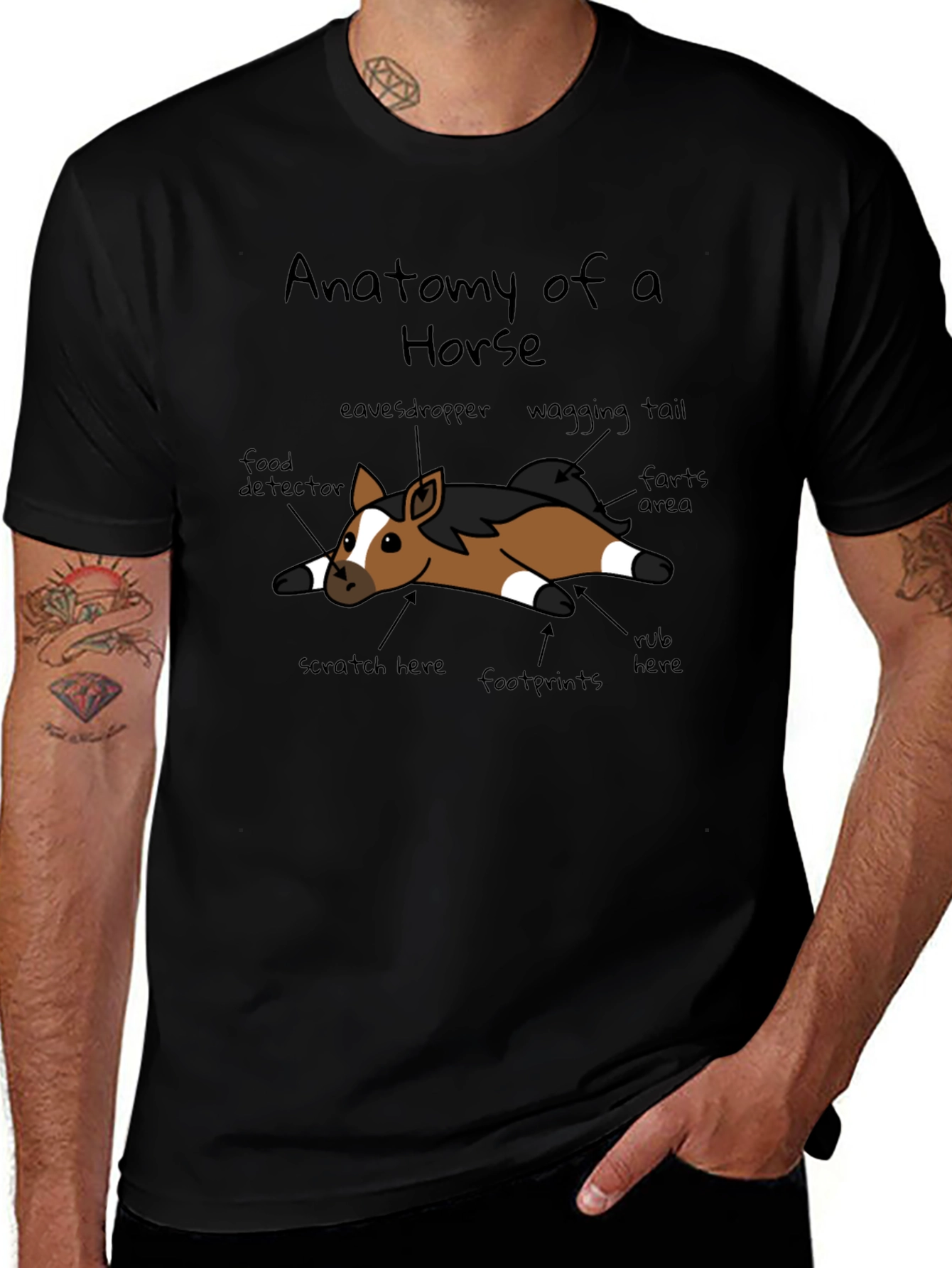 Anatomy of a Horse T-Shirt - Humorous Equine Tee
