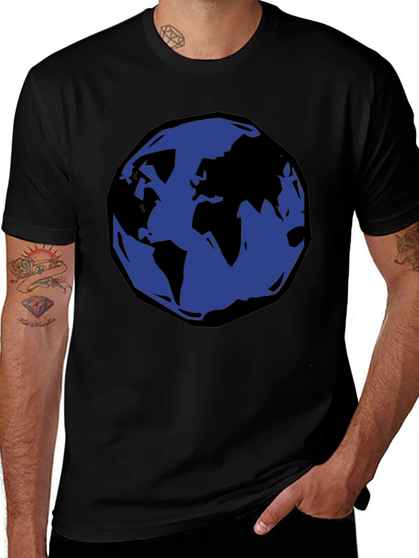 Earth Graphic Black T-Shirt