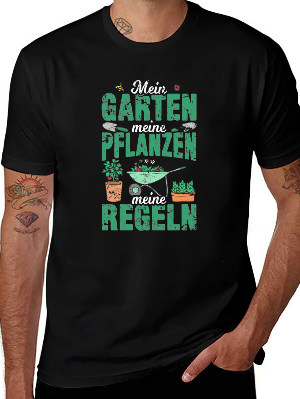 Gardening Rules Black T-Shirt