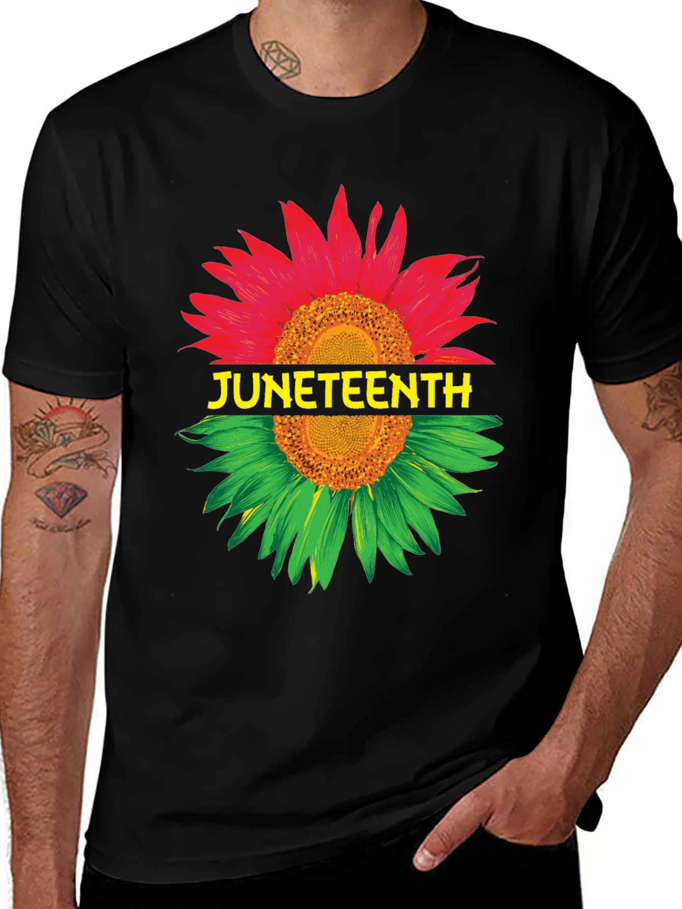 Juneteenth Sunflower Graphic T-Shirt - Freedom Day Tee
