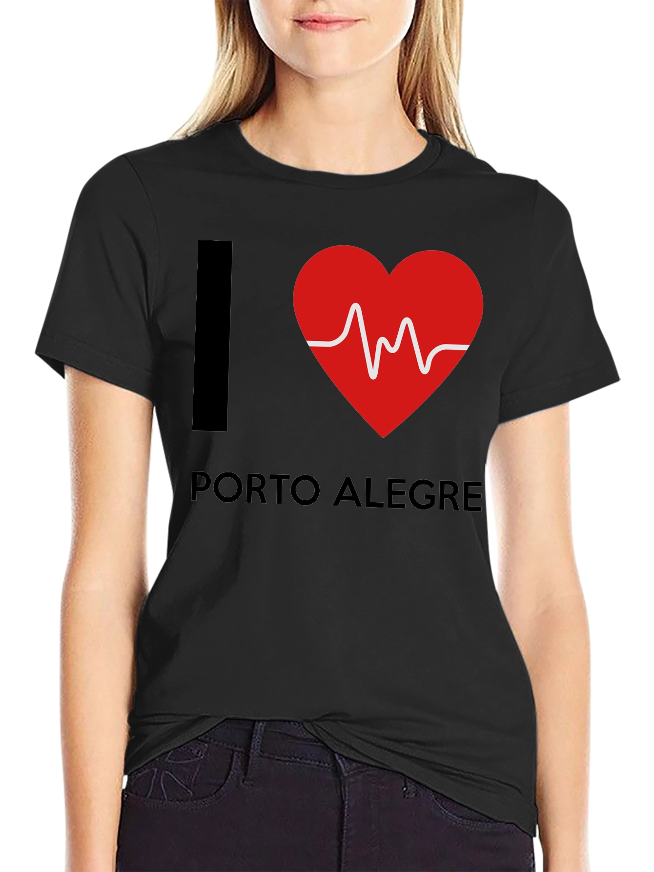 I Love Porto Alegre T-Shirt - Heartbeat Design