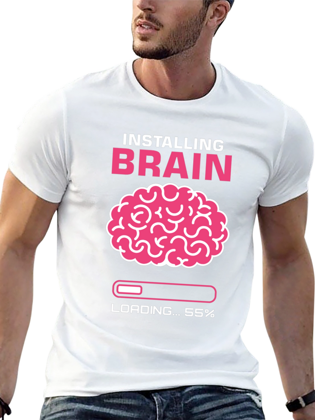 Installing Brain T-Shirt - Funny Nerd Tee