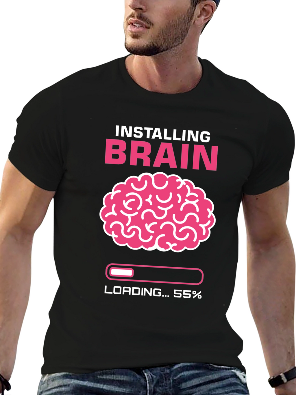 Installing Brain T-Shirt - Funny Nerd Tee