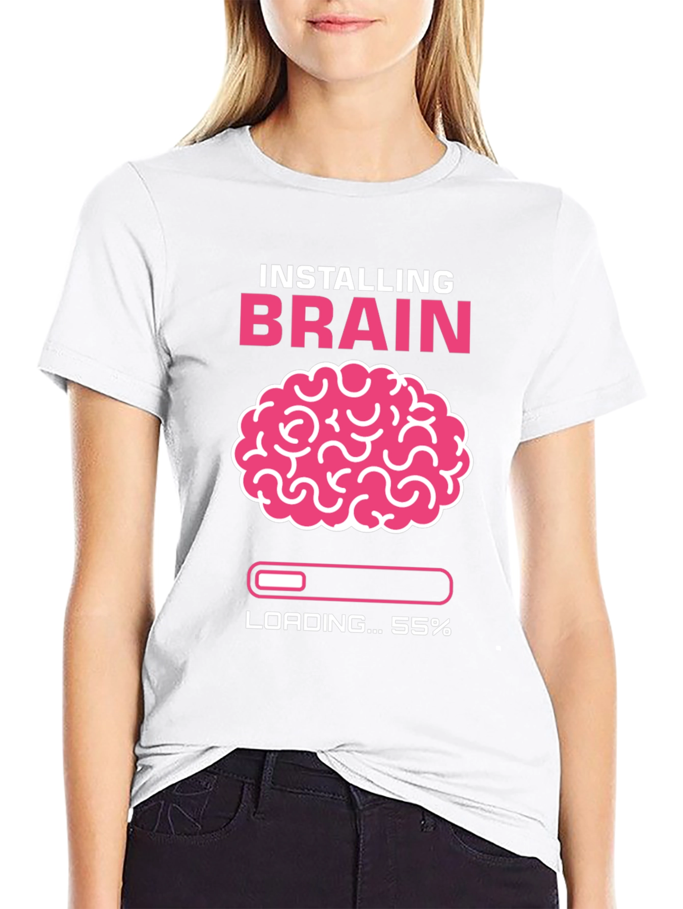 Installing Brain T-Shirt - Funny Nerd Tee