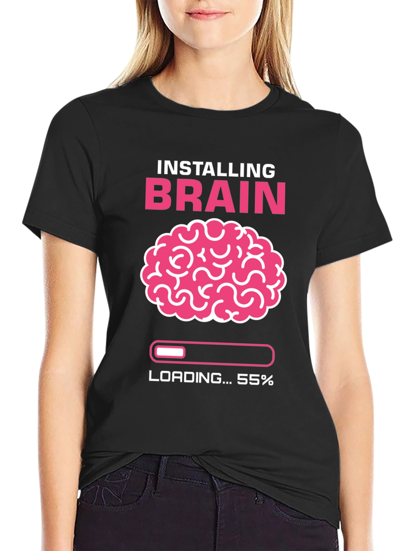 Installing Brain T-Shirt - Funny Nerd Tee