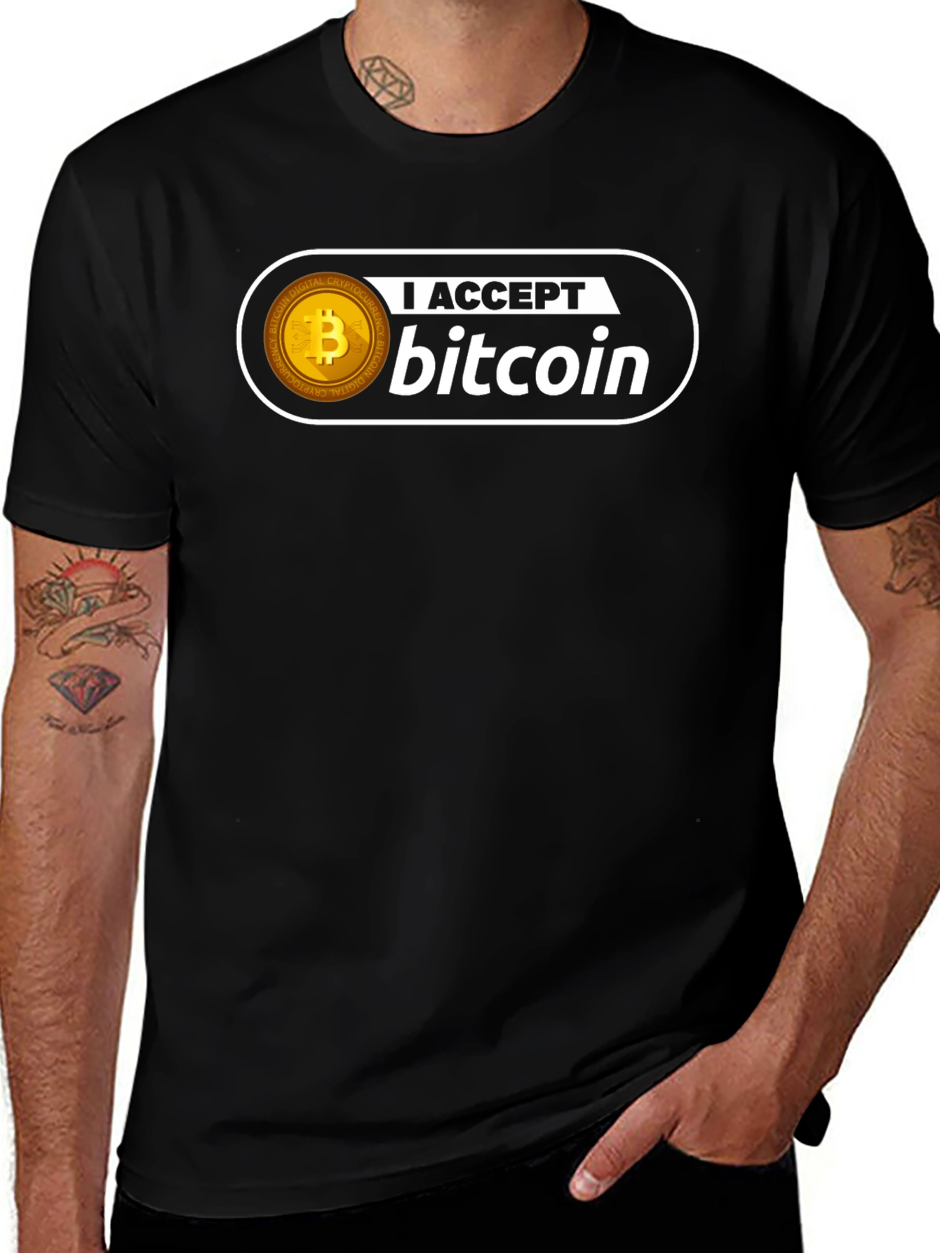 I Accept Bitcoin Graphic Tee - Crypto Currency T-Shirt