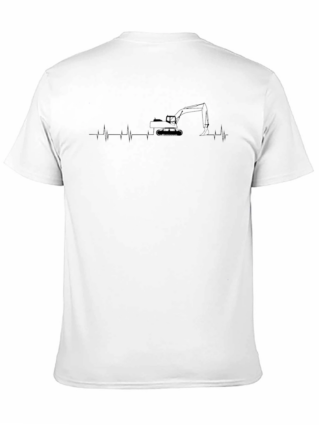 Excavator Heartbeat T-Shirt - Black