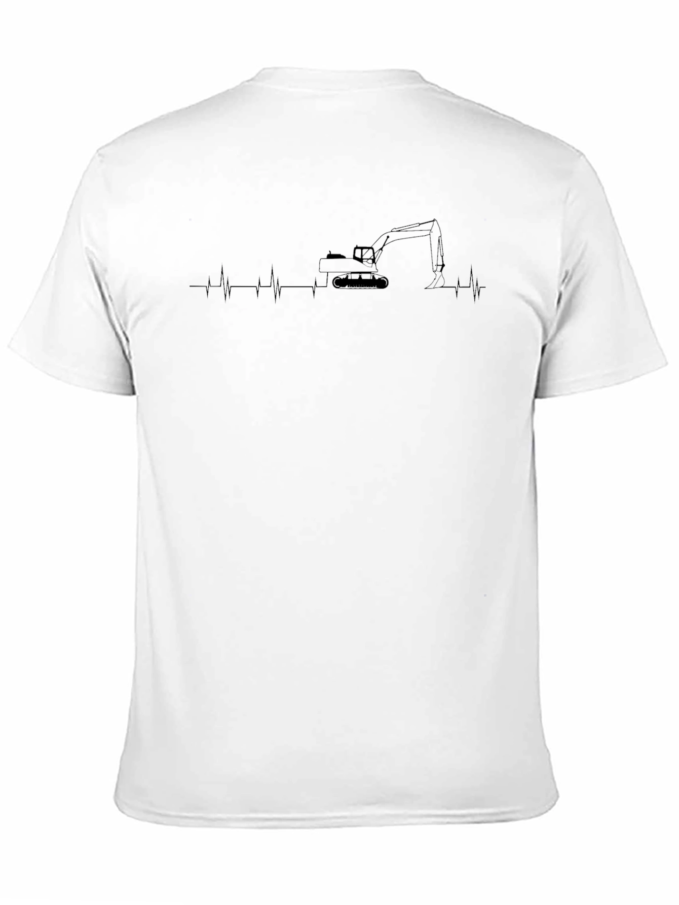 Excavator Heartbeat T-Shirt - Black