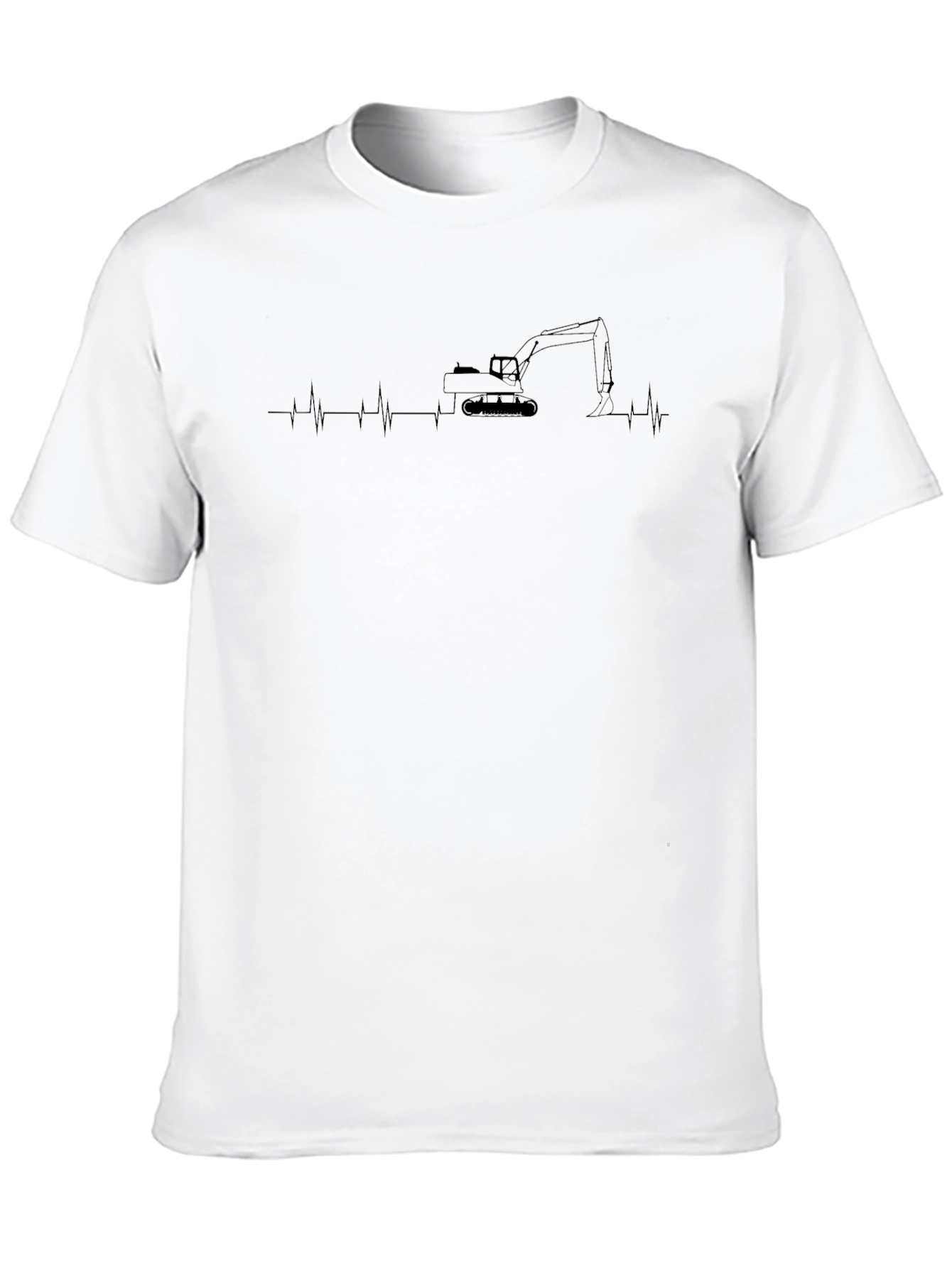Excavator Heartbeat T-Shirt - Black