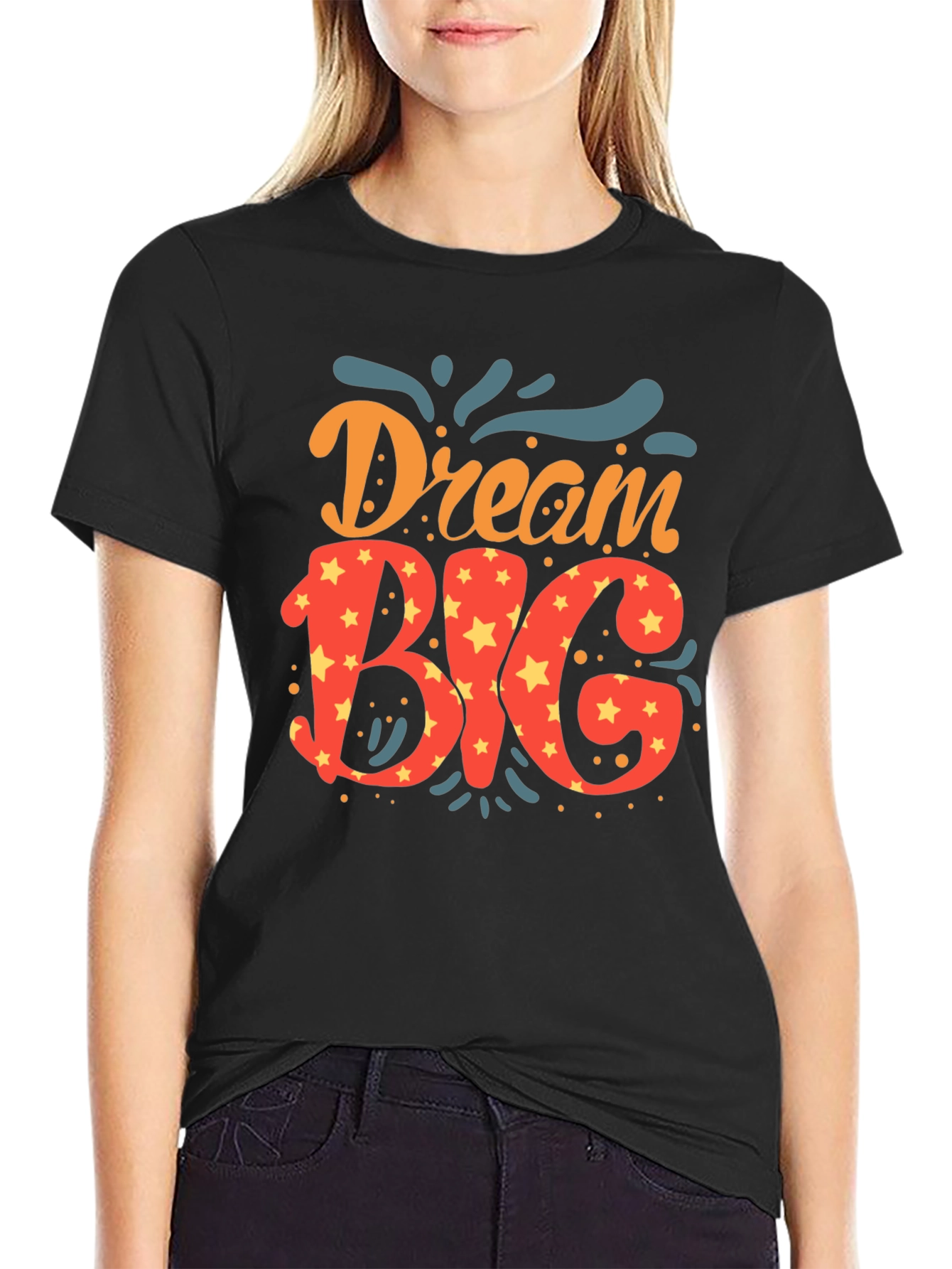 Dream Big Graphic Tee - Black Casual Shirt
