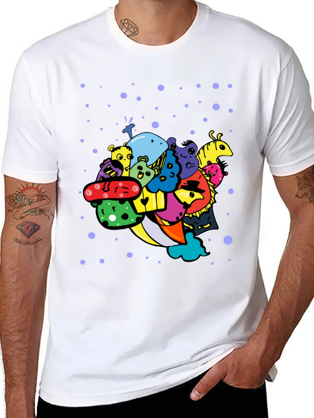 Funky Doodle Art Black T-Shirt