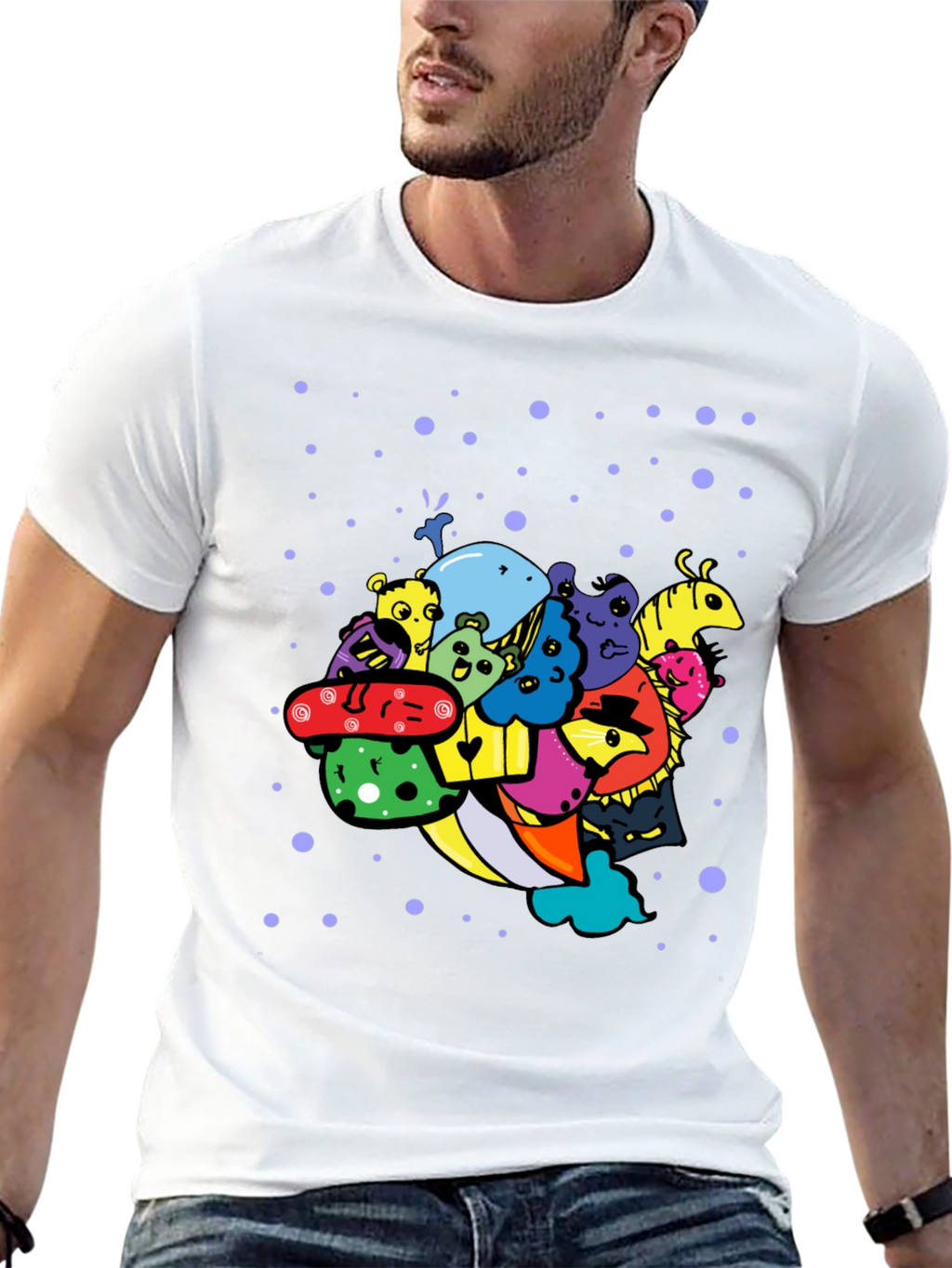 Funky Doodle Art Black T-Shirt
