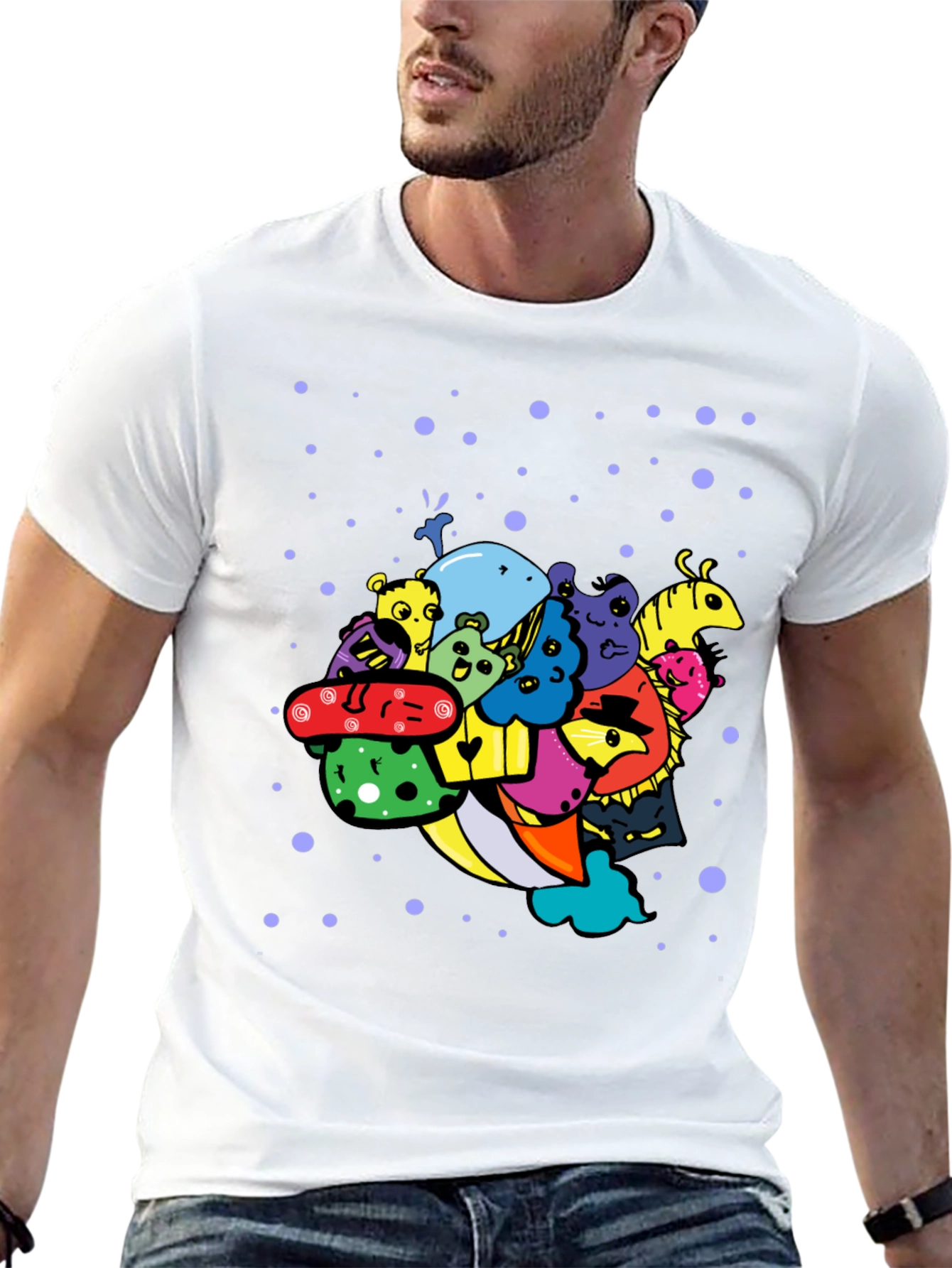 Funky Doodle Art Black T-Shirt