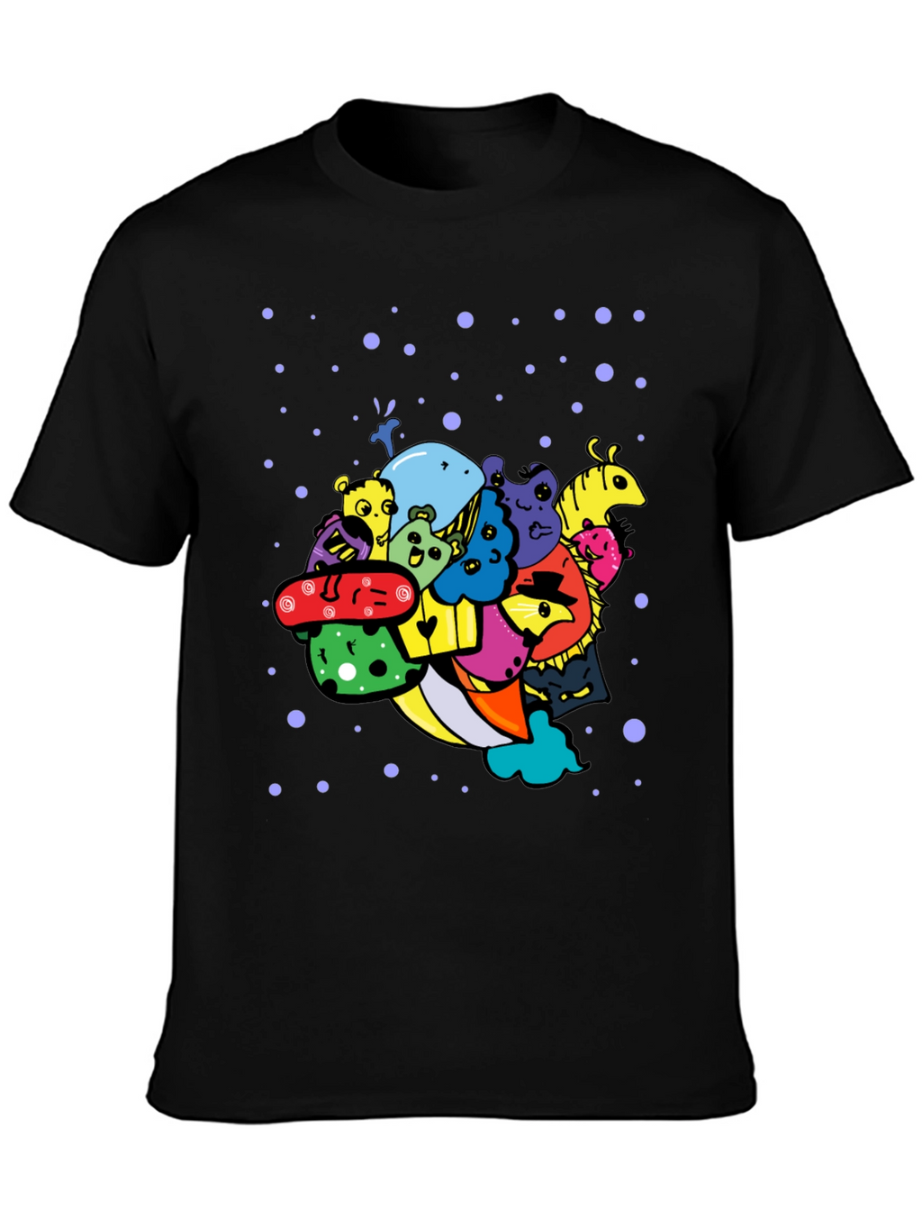 Funky Doodle Art Black T-Shirt