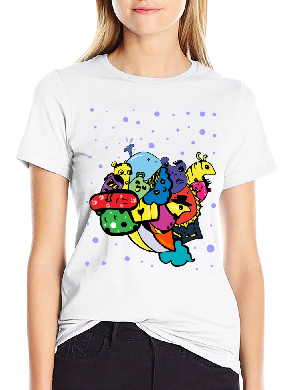 Funky Doodle Art Black T-Shirt