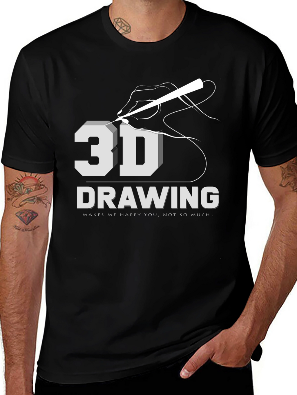 3D Drawing T-Shirt: Art Lover Apparel