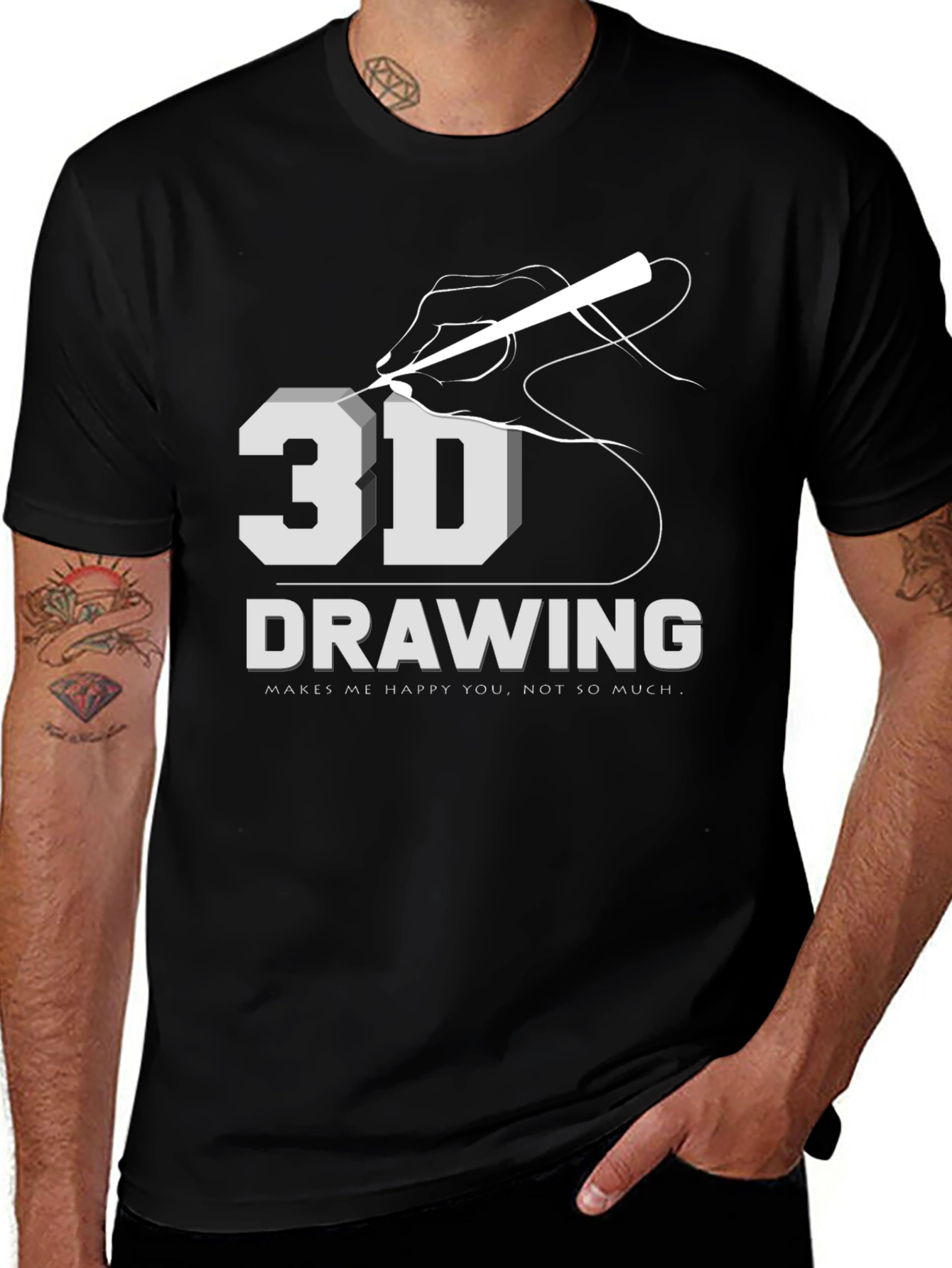 3D Drawing T-Shirt: Art Lover Apparel