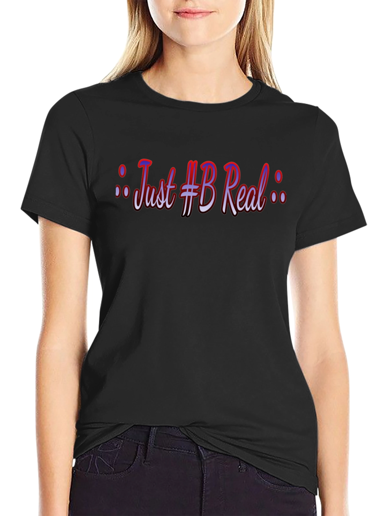 Just #B Real Graphic Black T-Shirt
