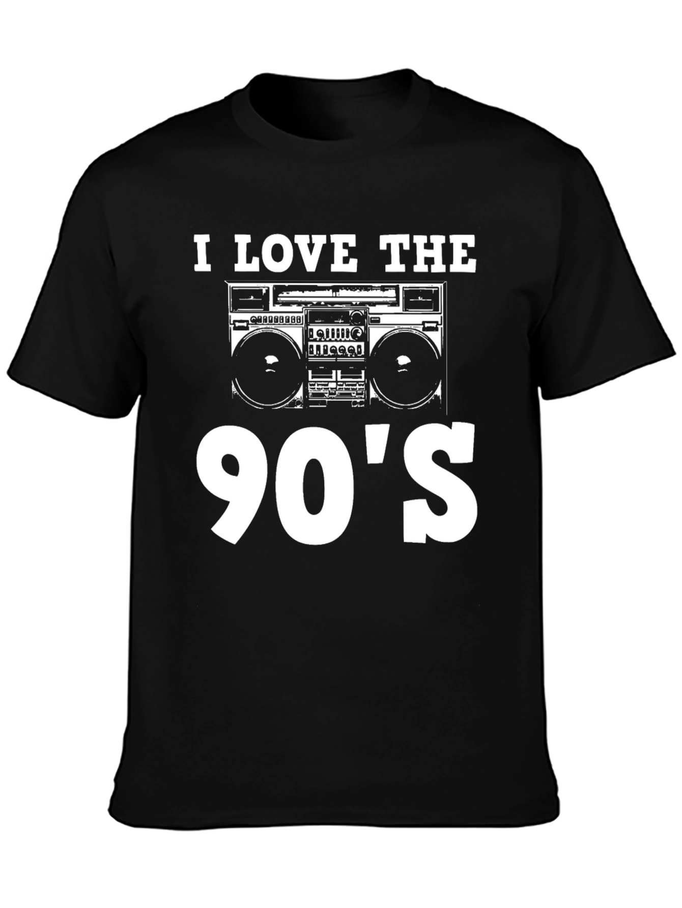 I Love The 90s Boombox Black T-Shirt
