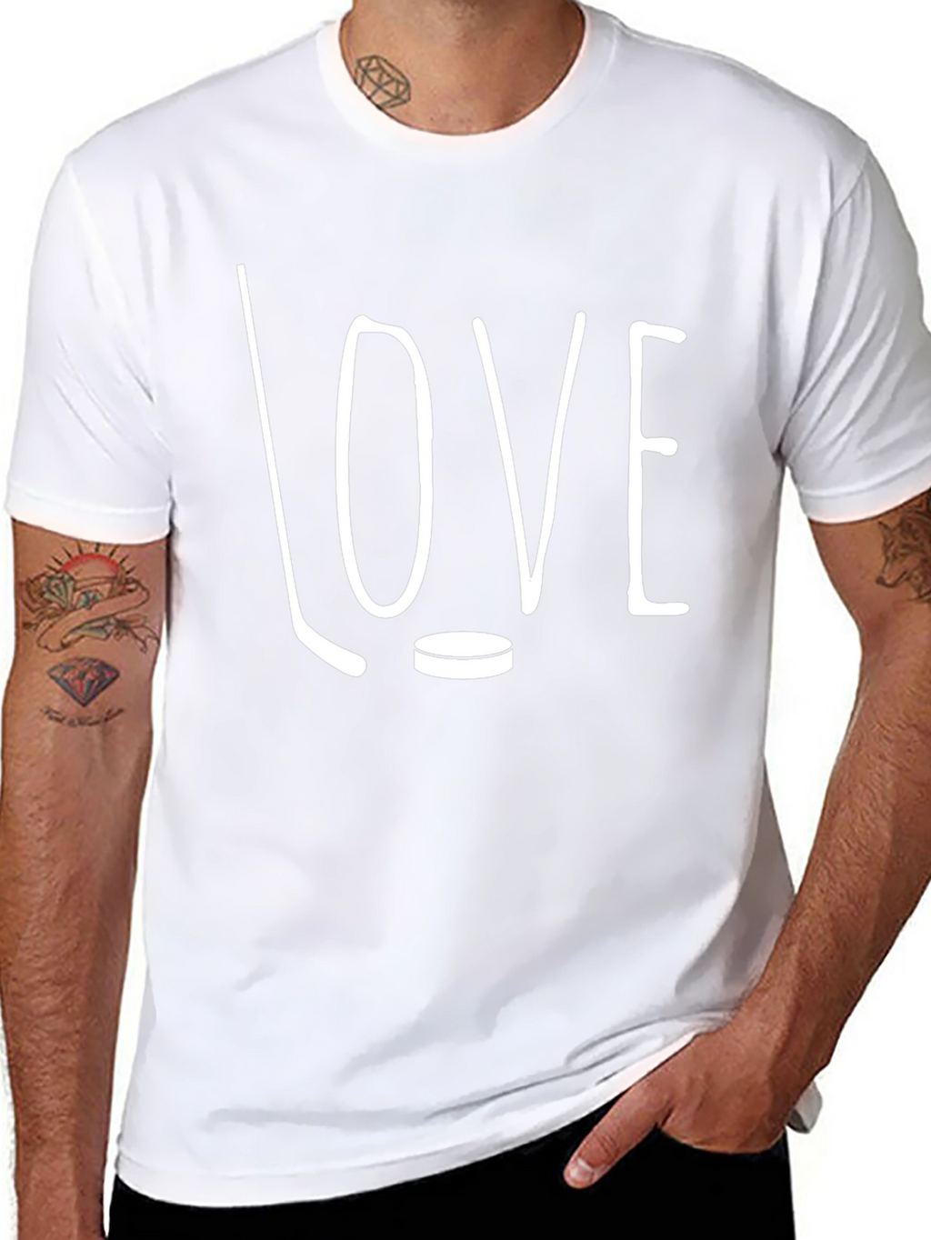 Hockey LOVE Graphic T-Shirt - Black