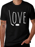 Hockey LOVE Graphic T-Shirt - Black