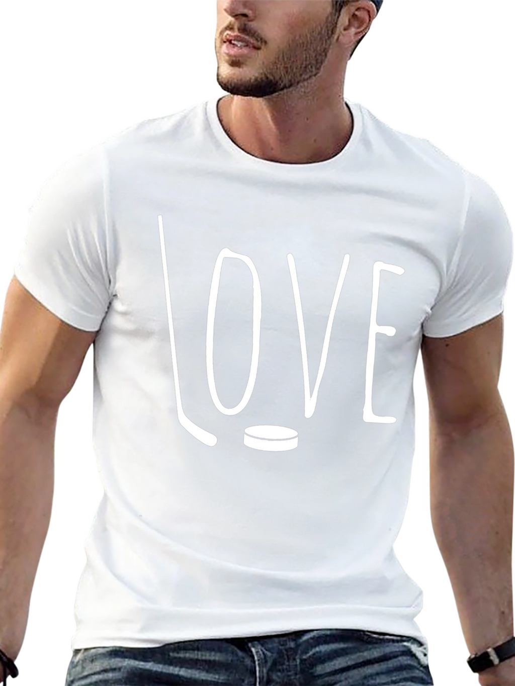 Hockey LOVE Graphic T-Shirt - Black