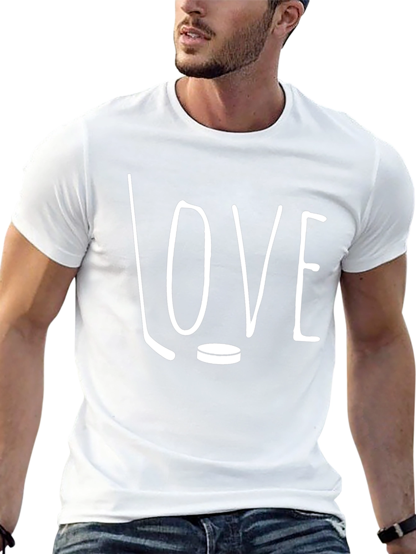 Hockey LOVE Graphic T-Shirt - Black