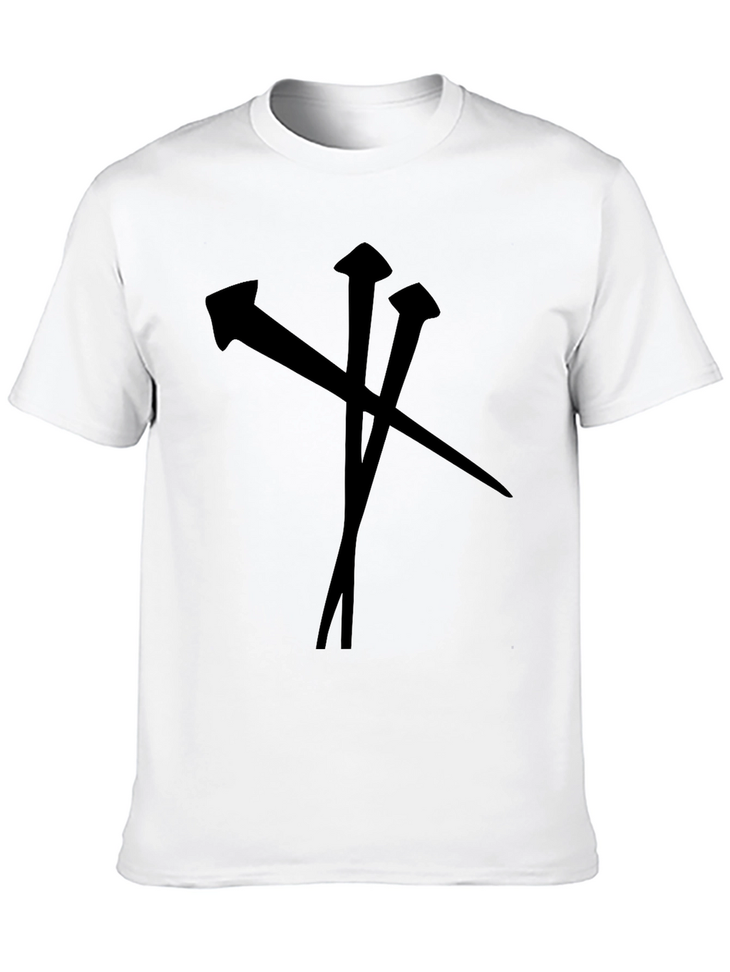 Black T-Shirt with Nail Graphic