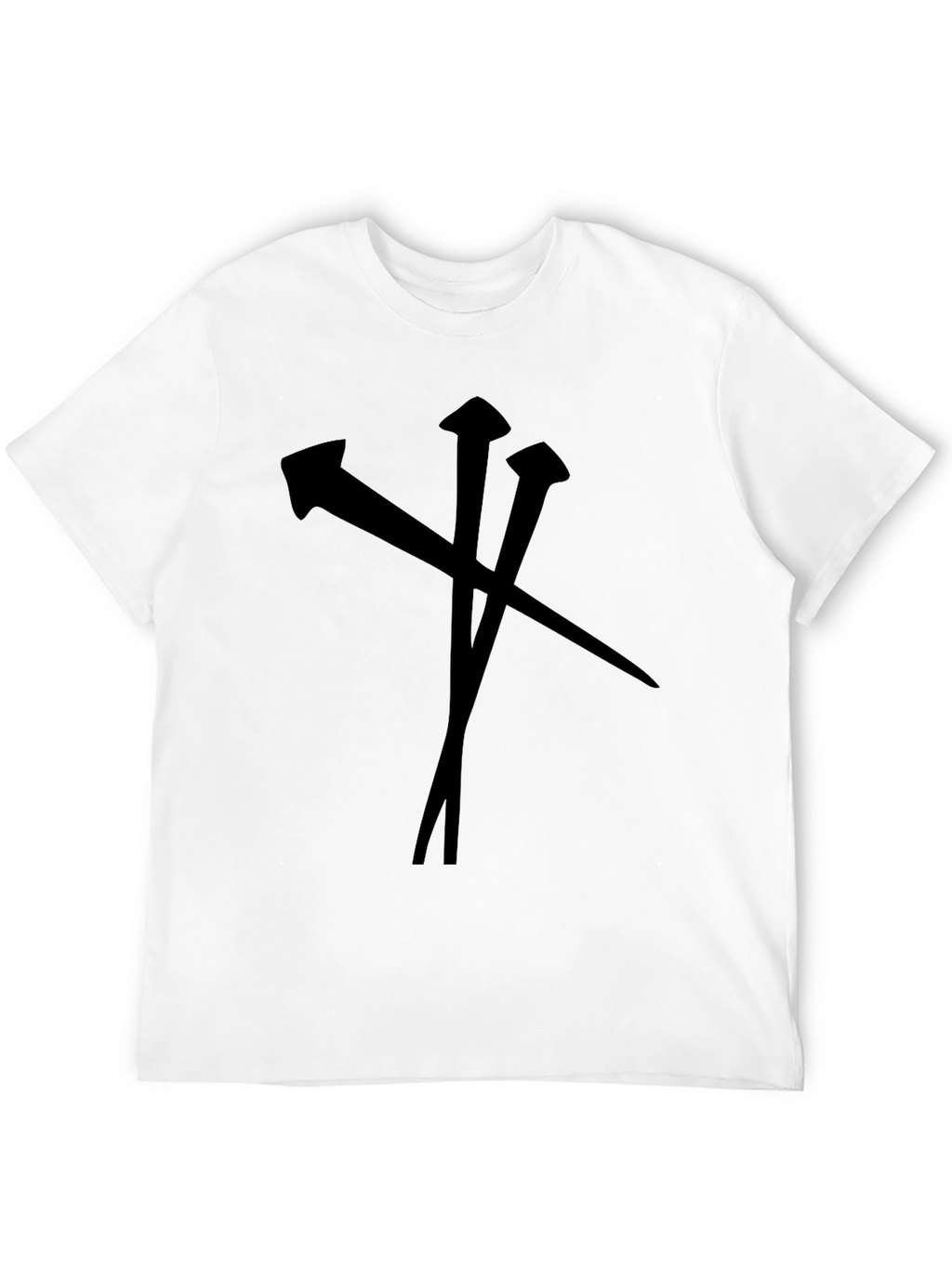 Black T-Shirt with Nail Graphic