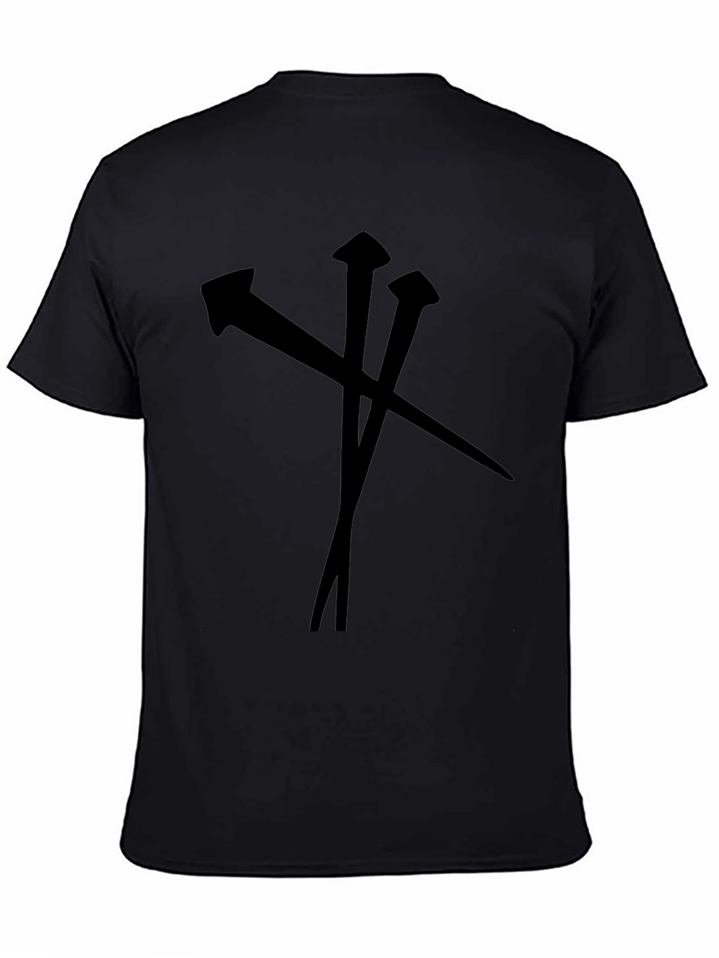 Black T-Shirt with Nail Graphic