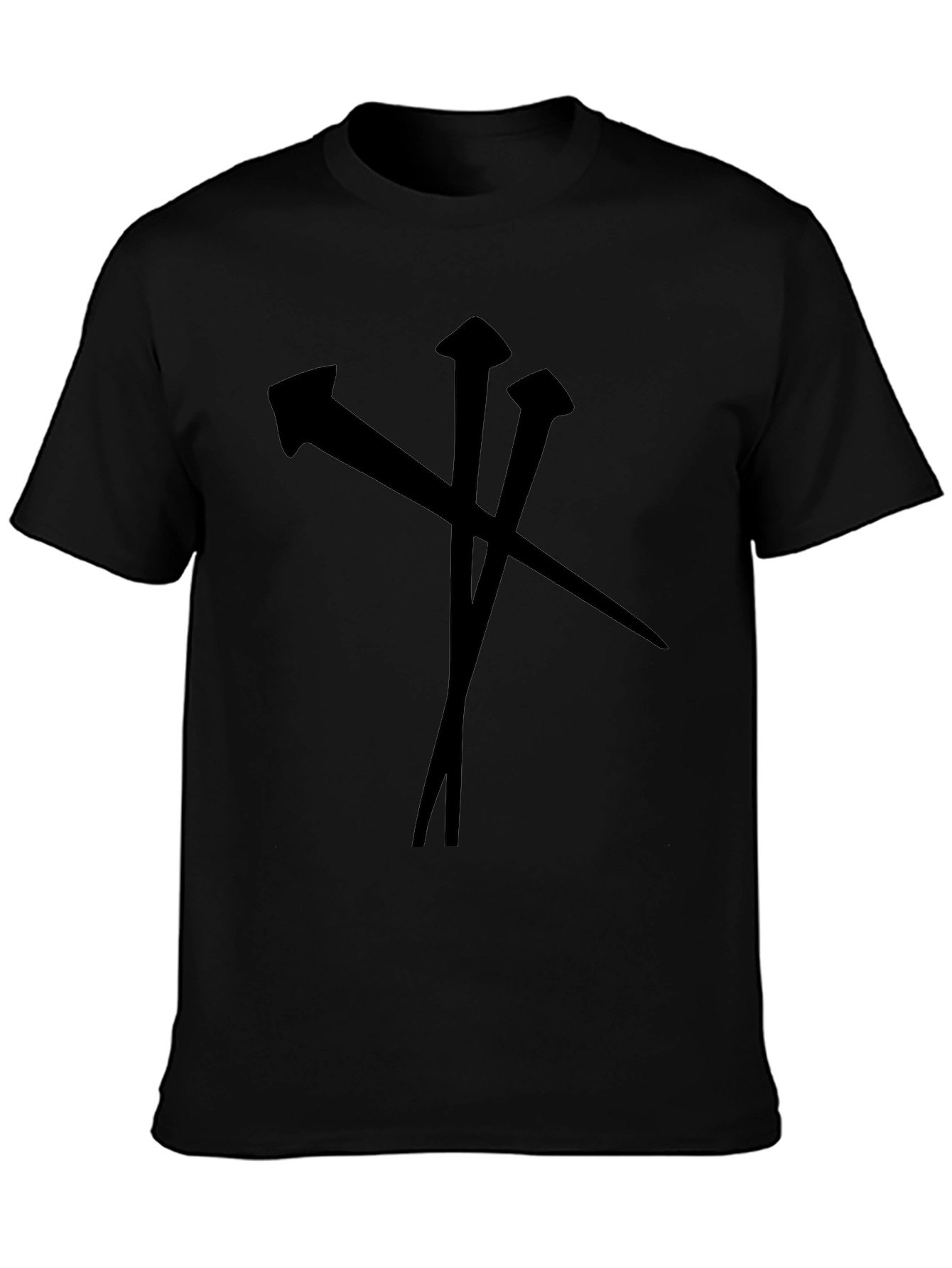 Black T-Shirt with Nail Graphic