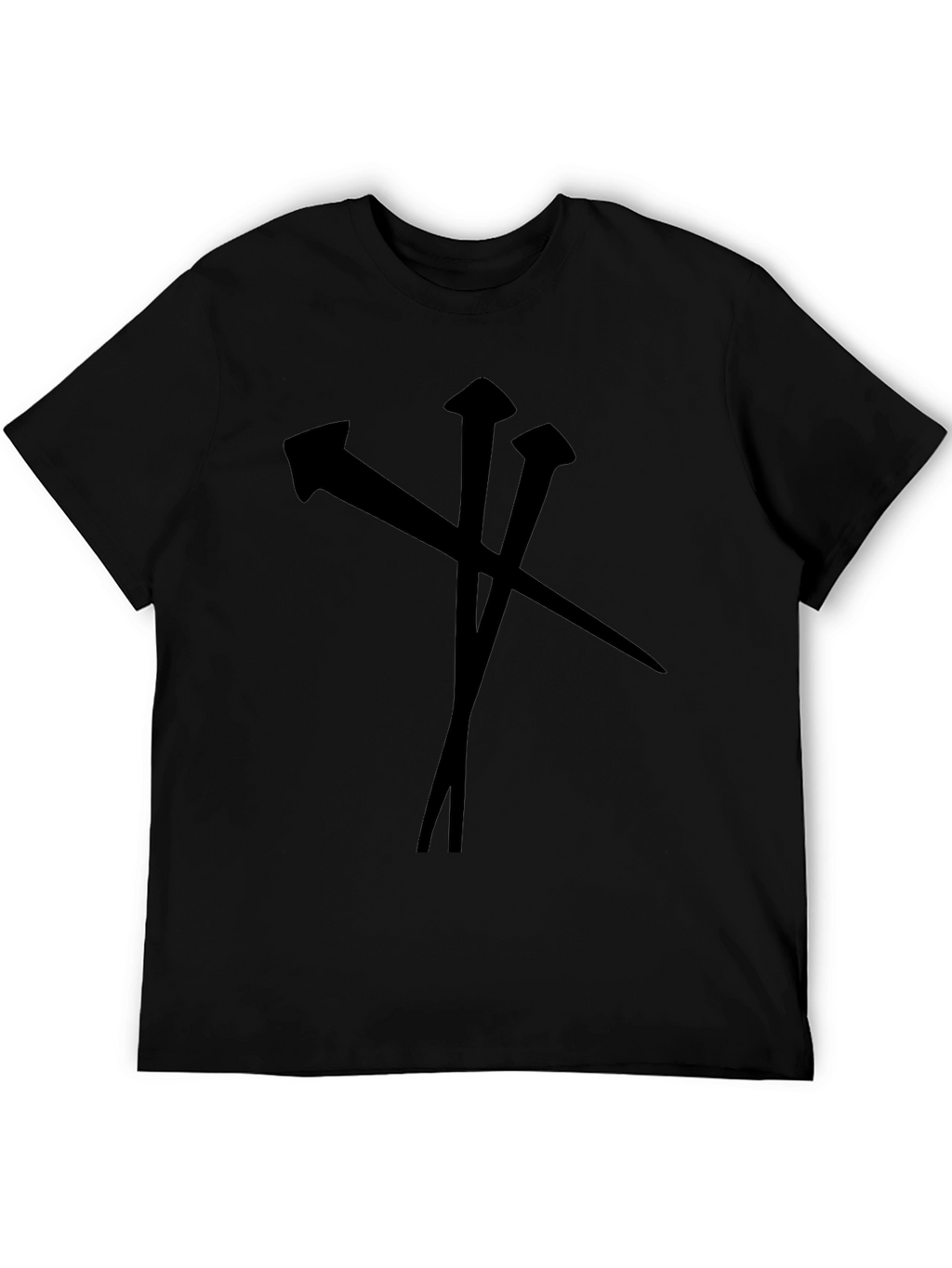 Black T-Shirt with Nail Graphic