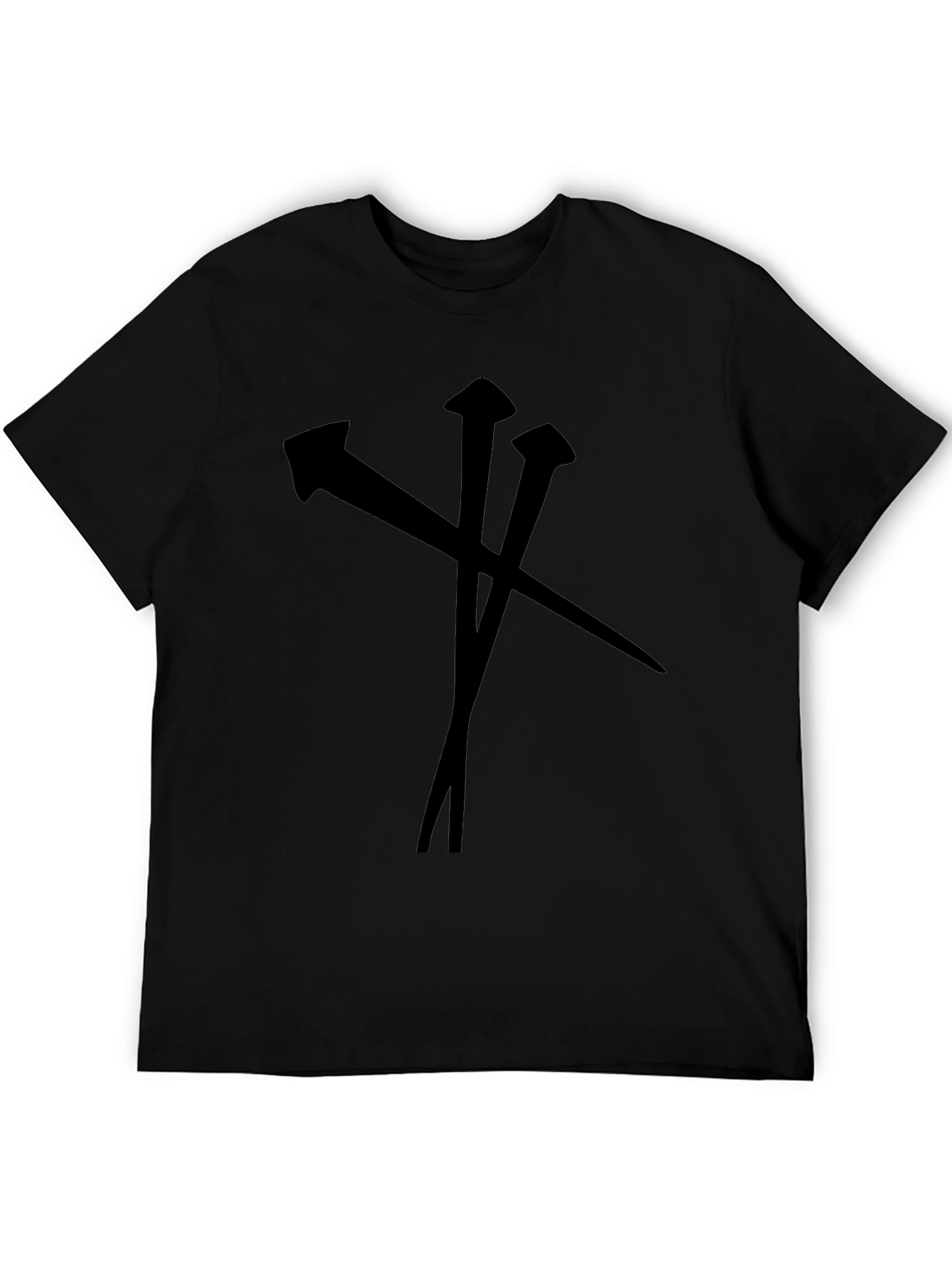 Black T-Shirt with Nail Graphic