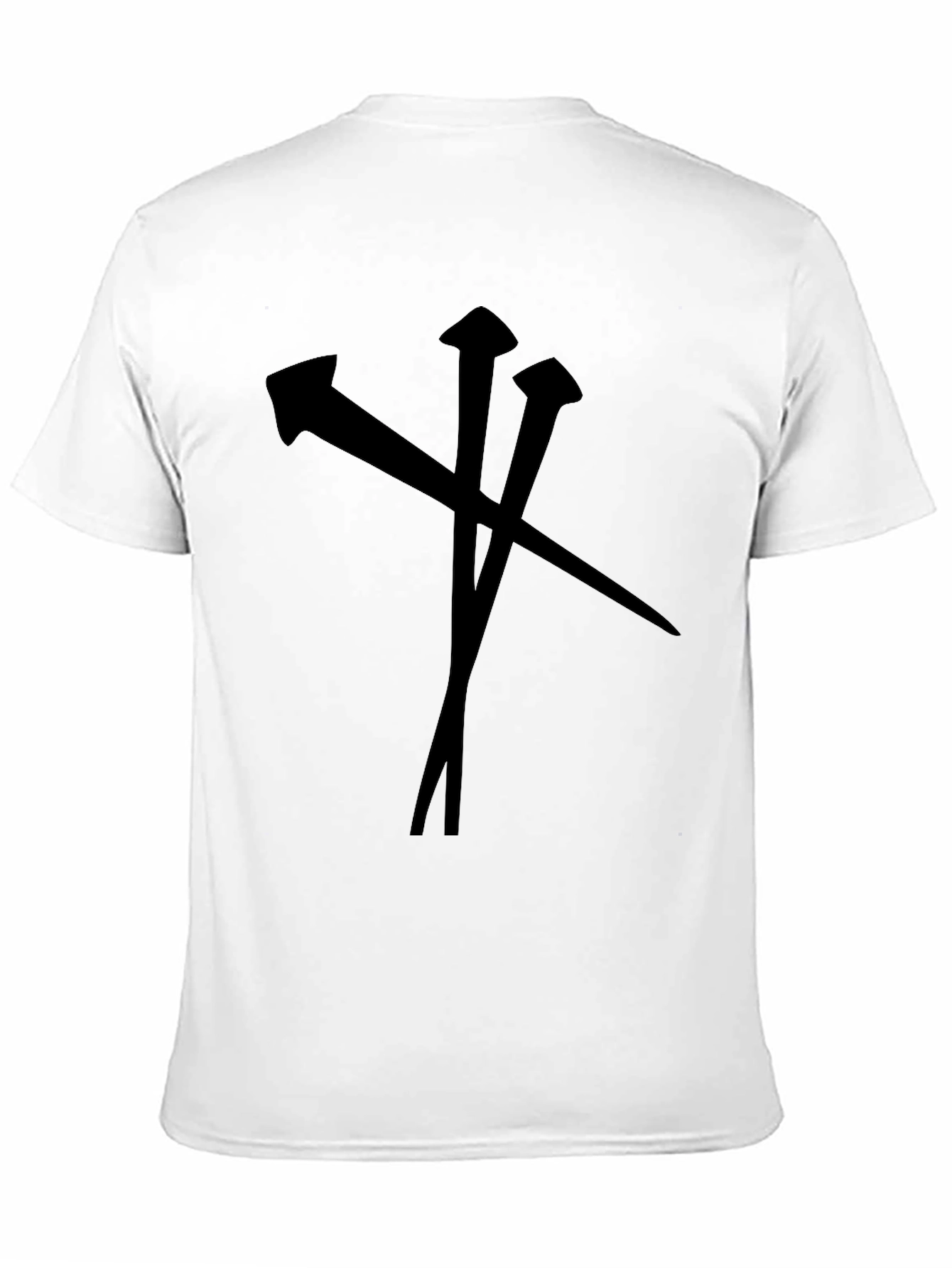 Black T-Shirt with Nail Graphic