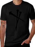 Black T-Shirt with Nail Graphic