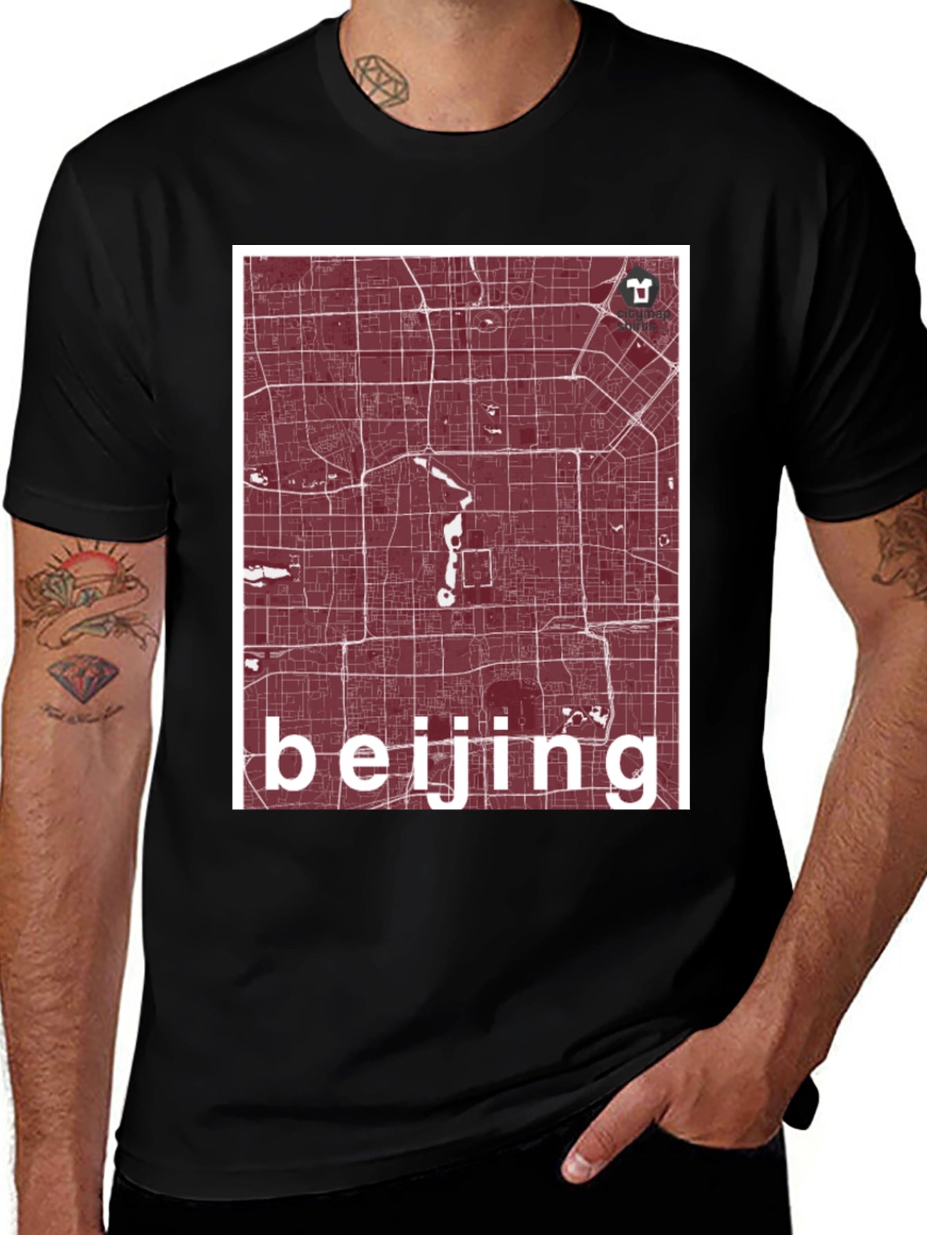 Beijing Map T-Shirt - Urban Navigator Style