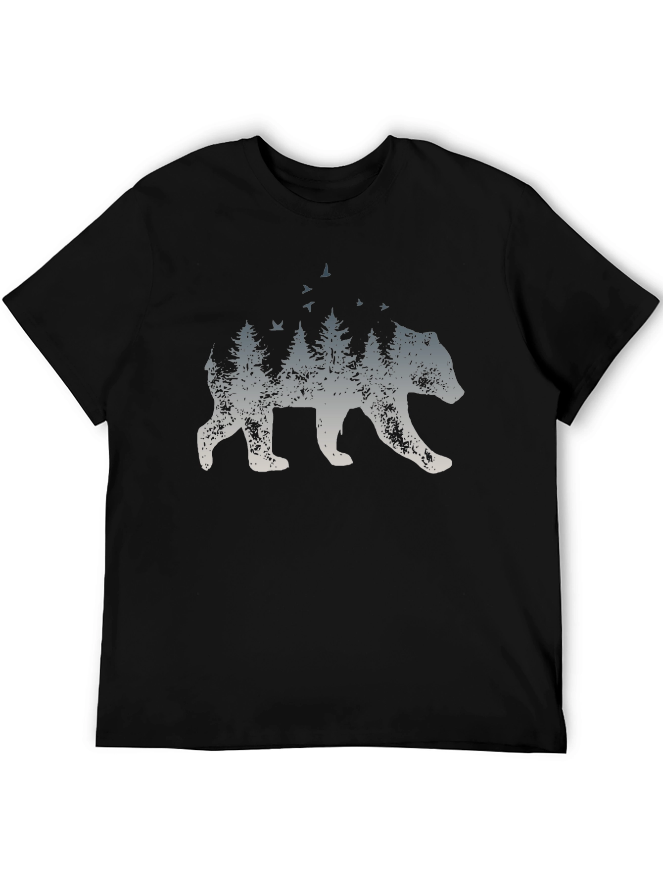 Bear & Forest Graphic Tee - Nature Lovers T-Shirt