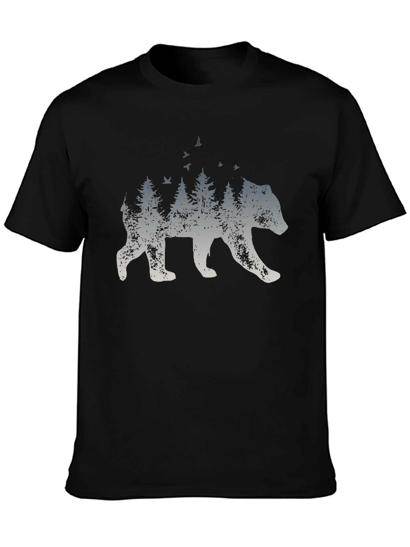 Bear & Forest Graphic Tee - Nature Lovers T-Shirt