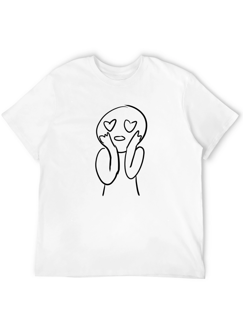 Heart Eyes Character Graphic Tee - Black