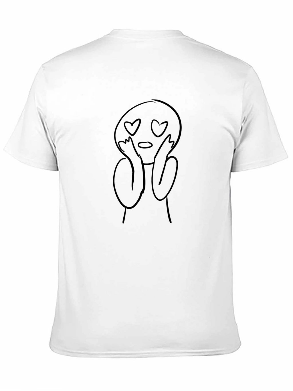 Heart Eyes Character Graphic Tee - Black